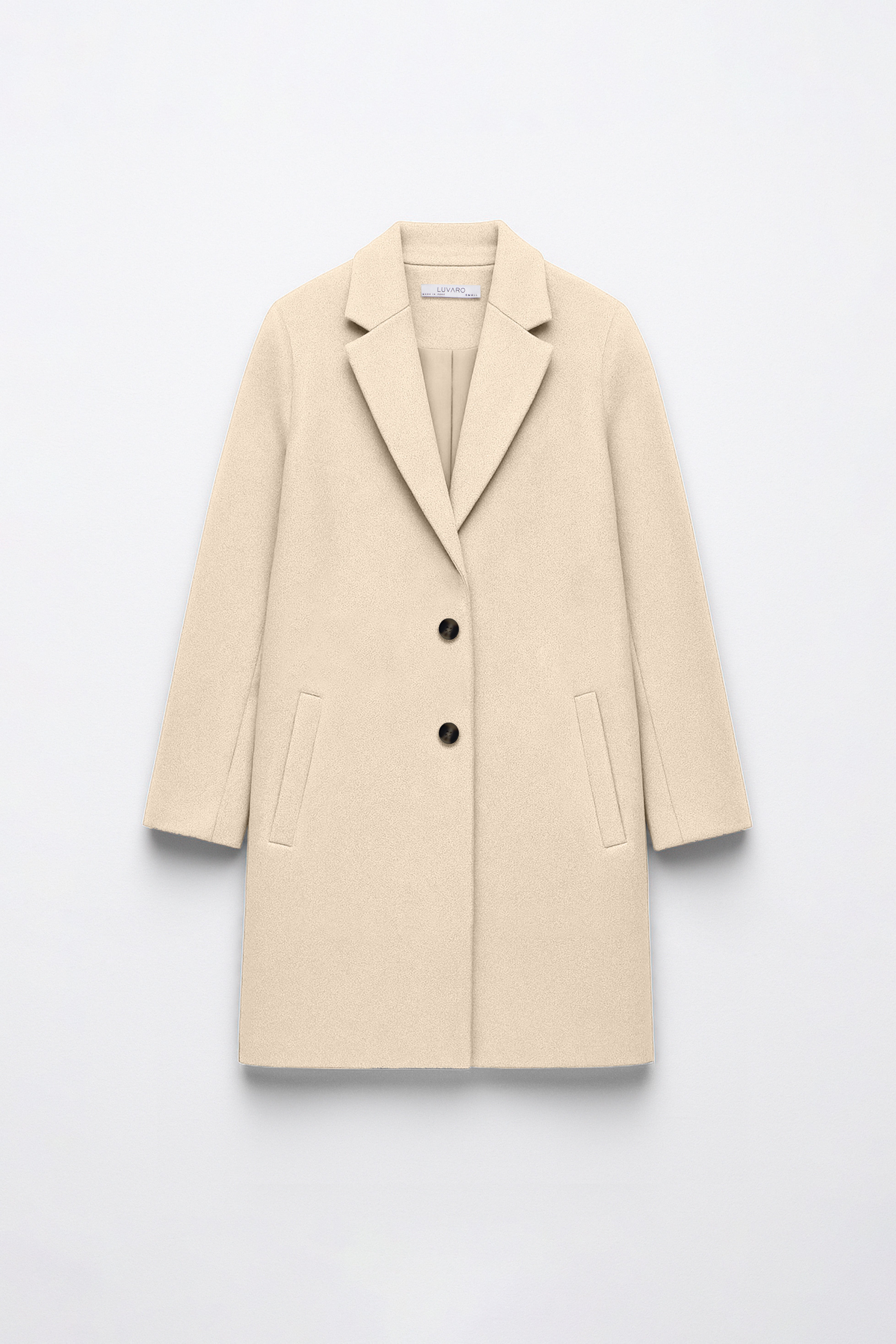 Abrigo Recto Paño - Beige