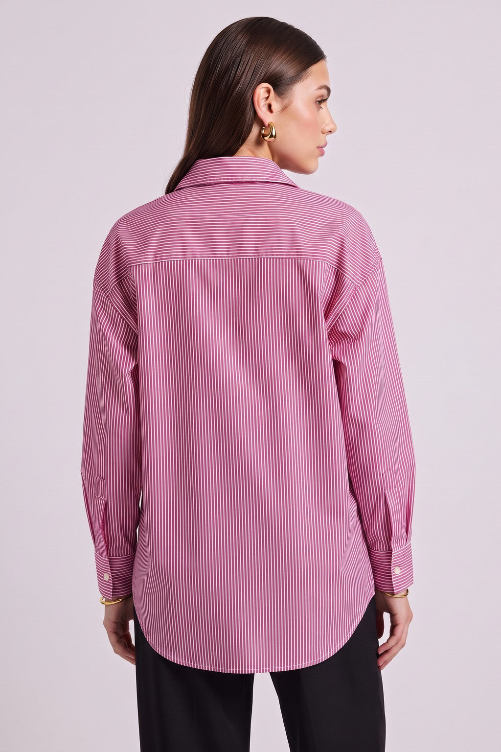 Blusa Oversize a Rayas - Rosado