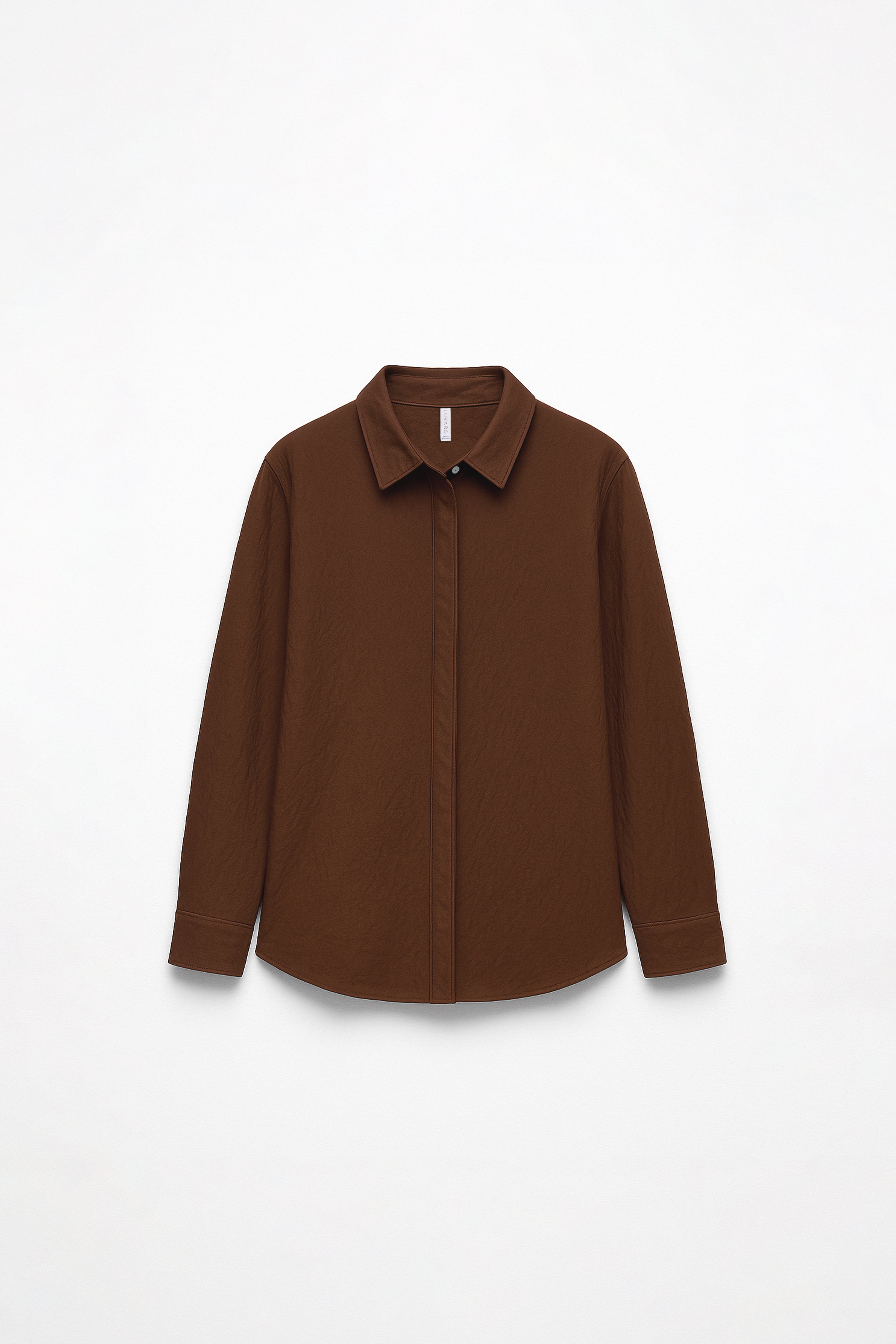Camisa Fluida Básica - Marrón