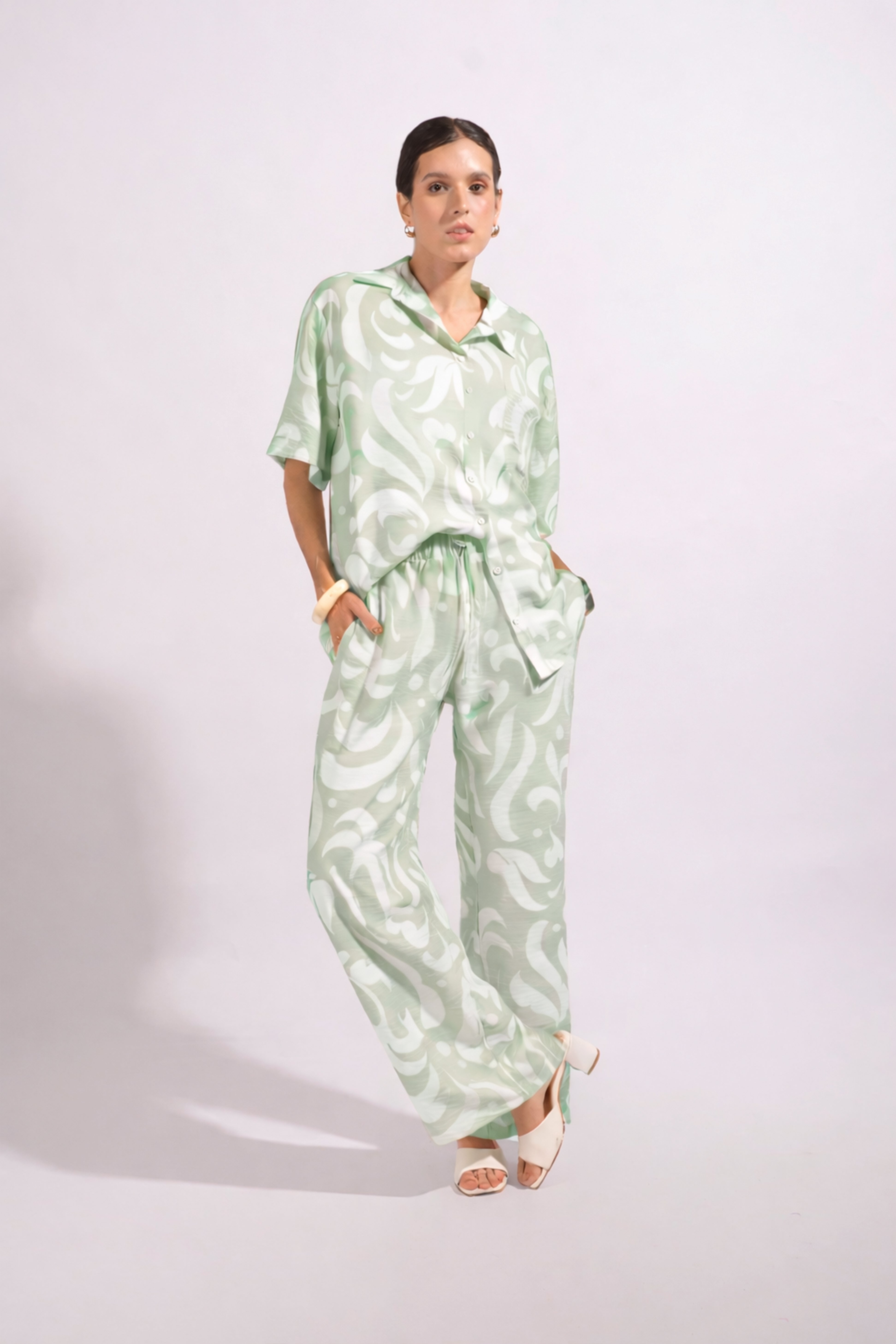 Blusa Manga Corta Estampada - Aloe