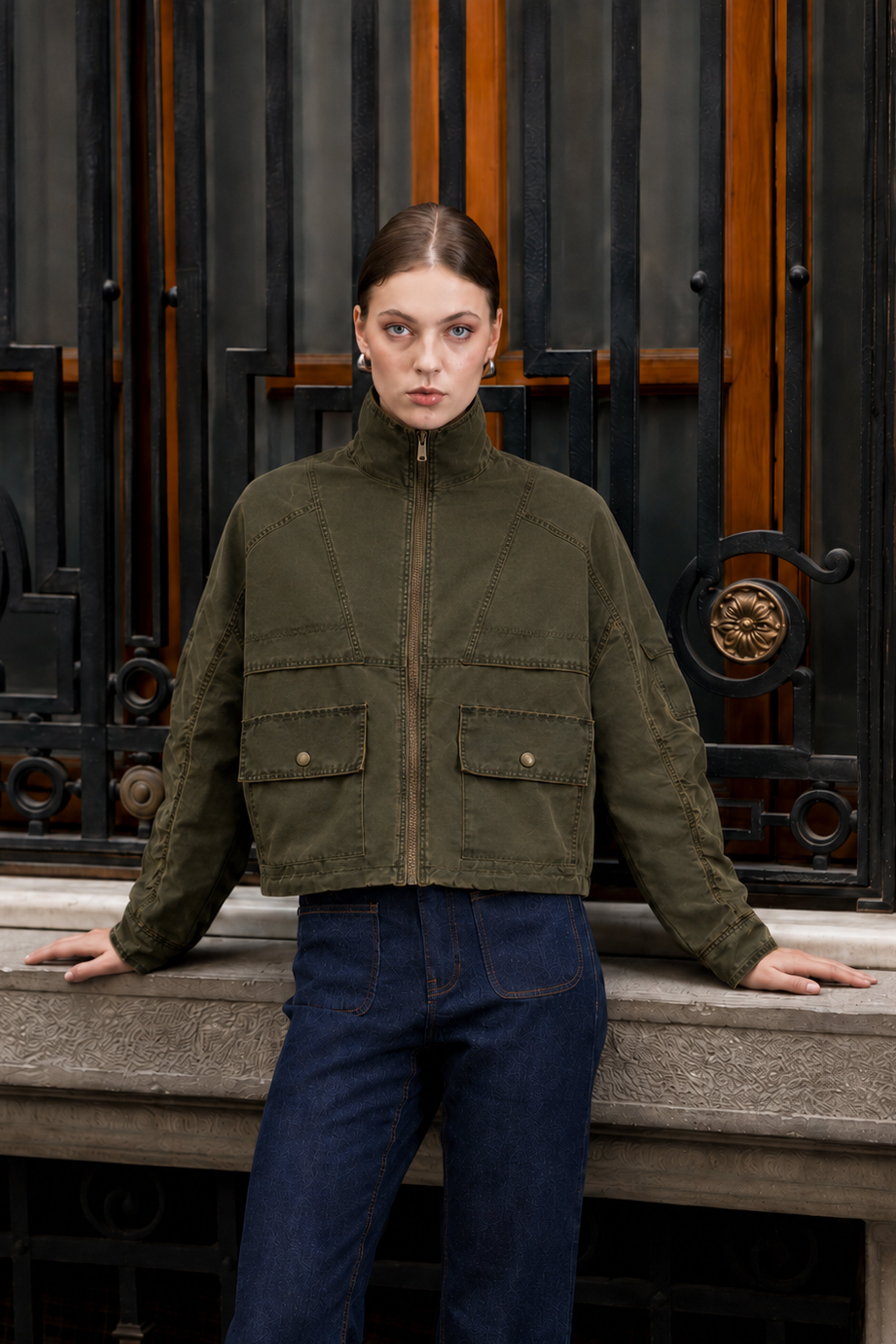 Cazadora Oversize Cargo - Verde