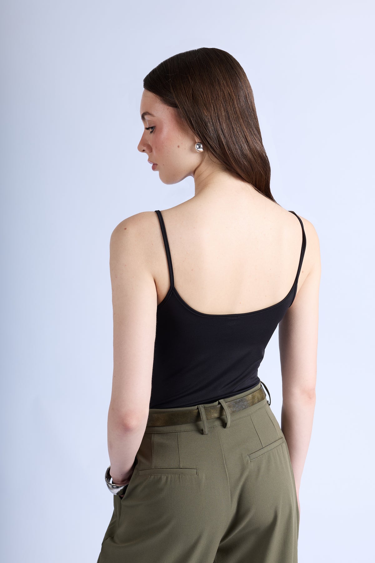 Top Slim Tiras - Negro