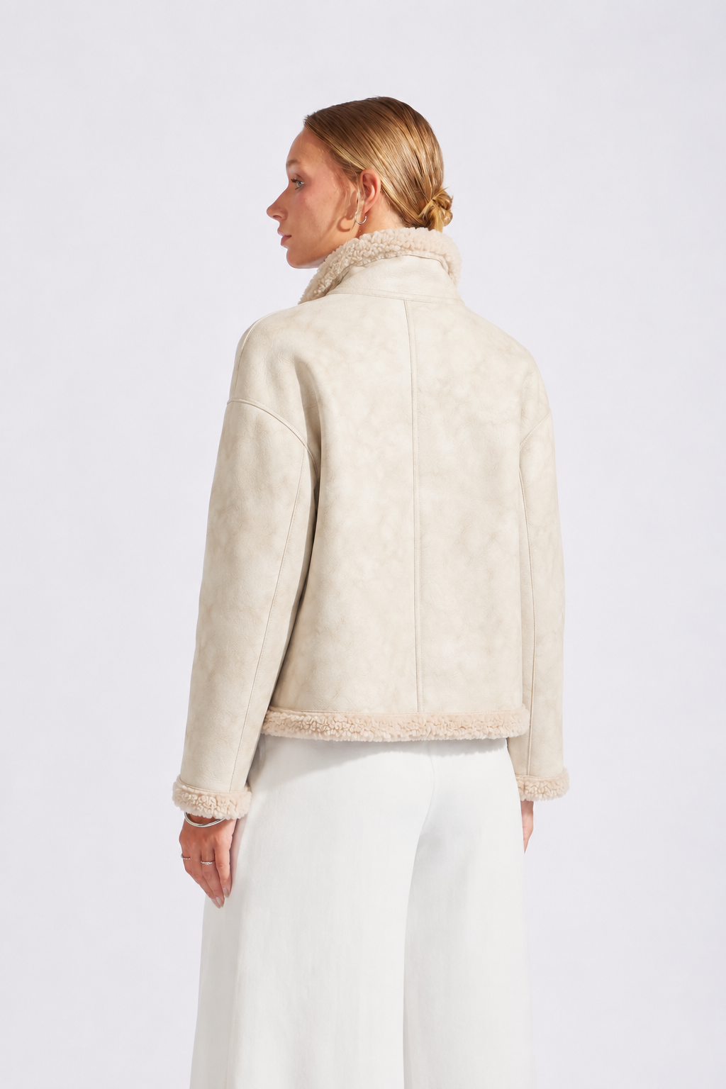 Casaca Leather Borreguito - Beige