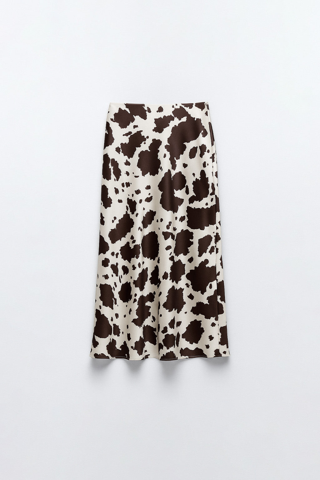 Falda Midi Satin - Print Vaca