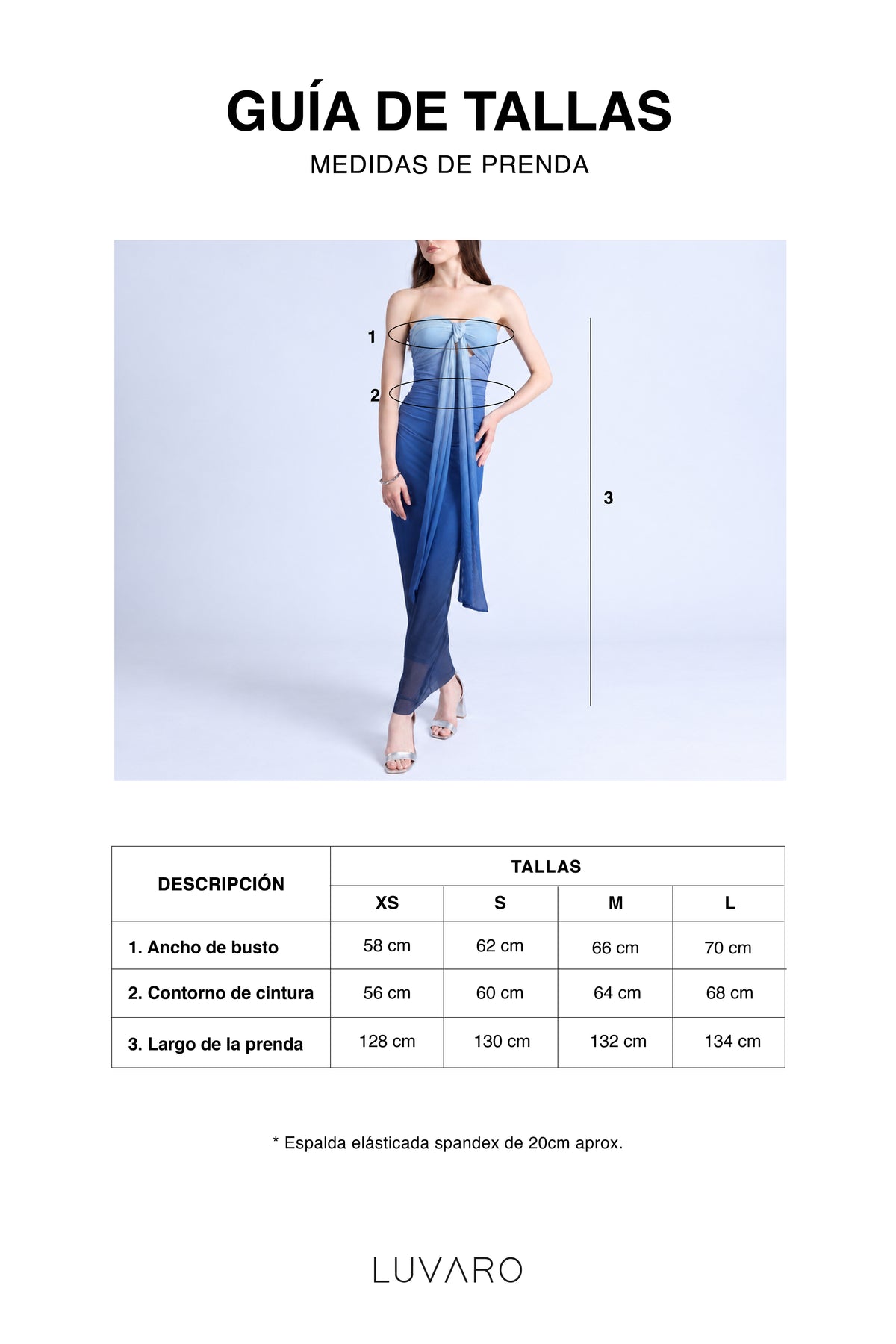 Vestido Mesh Strapless - Azul