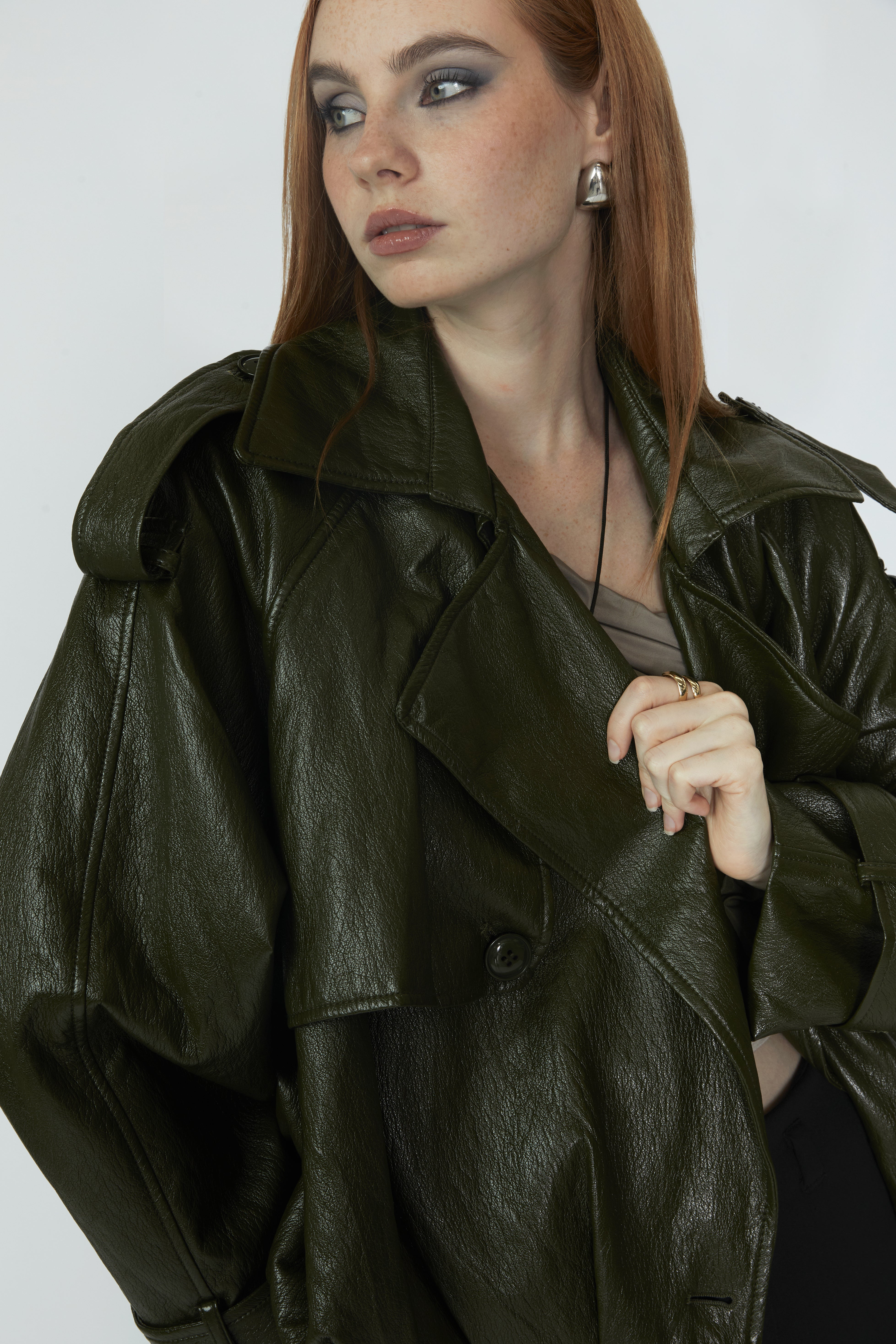 Casaca Crop Oversize - Verde Oliva