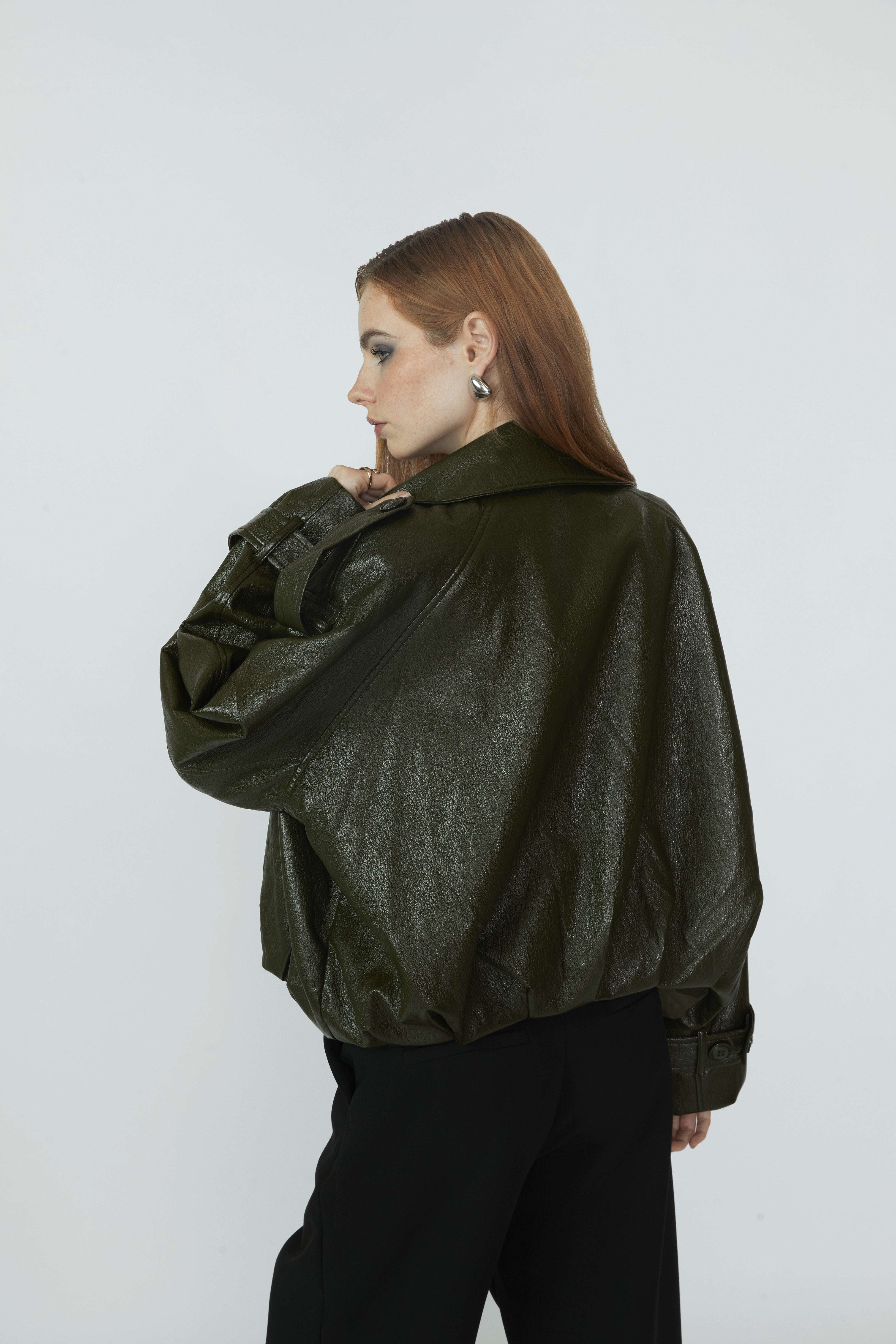 Casaca Crop Oversize - Verde Oliva