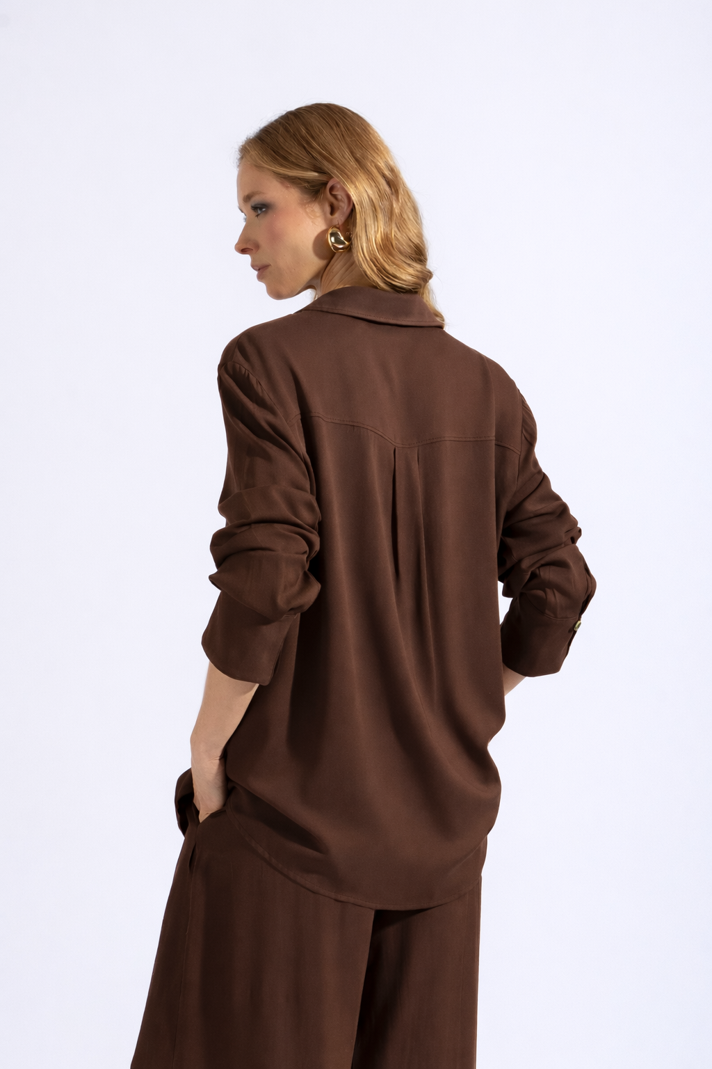 Blusa Manga Larga - Marrón