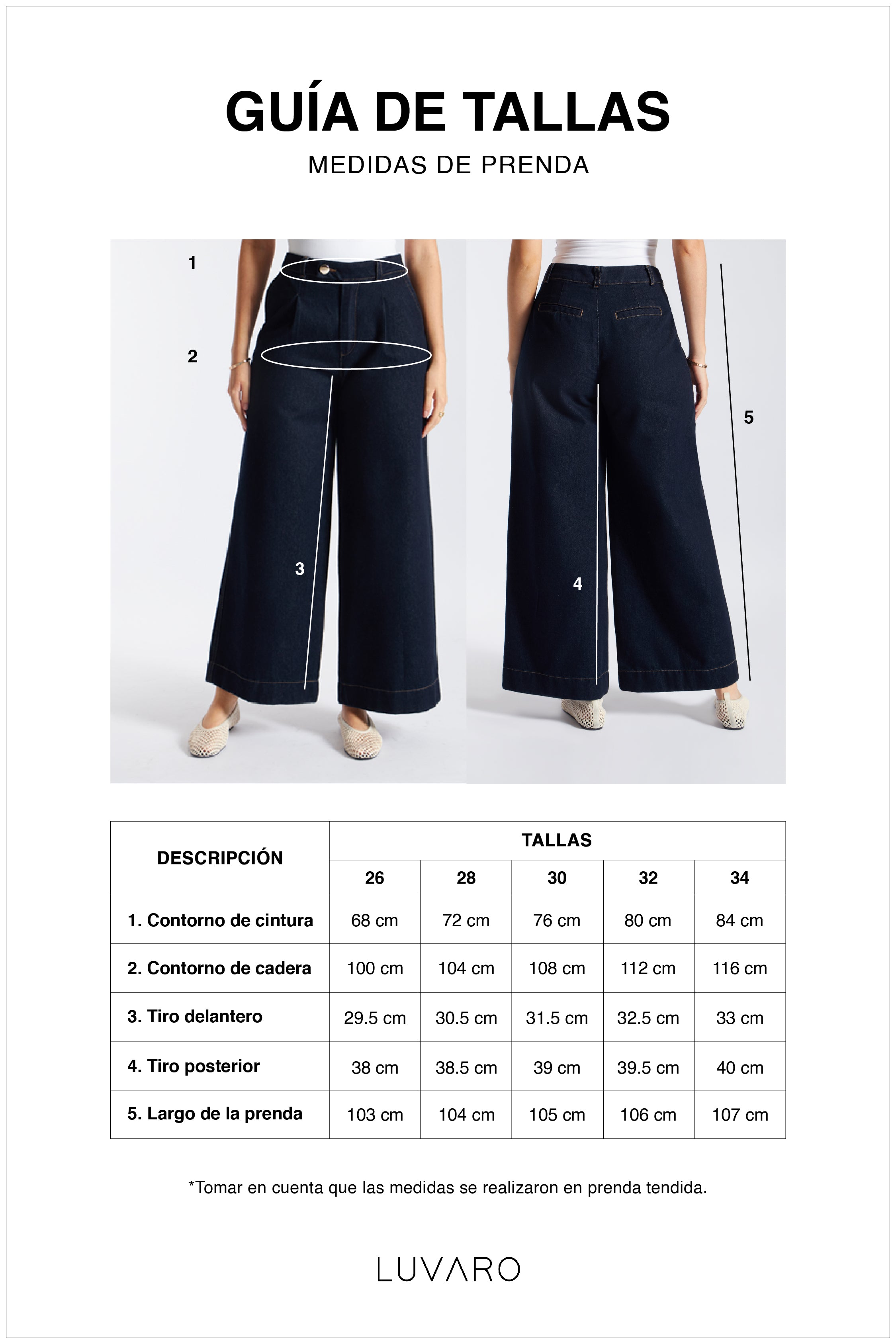 Pantalón Denim Ancho Pinzas - Natural