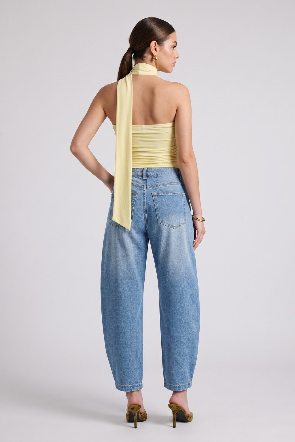 Top Lazo Strapless - Amarillo Pastel