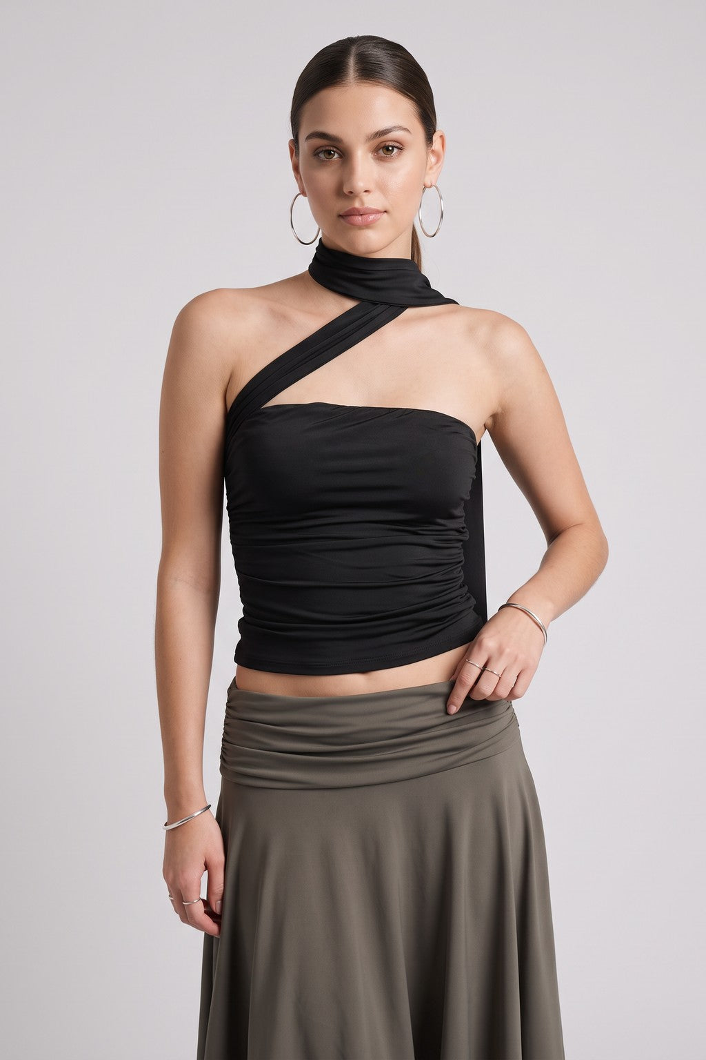 Top Lazo Strapless - Negro
