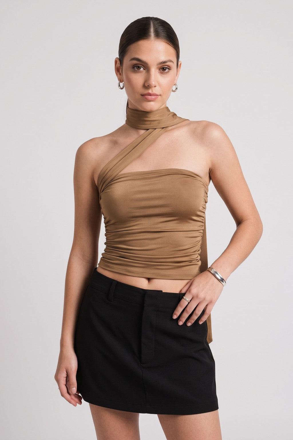 Top Lazo Strapless - Topo