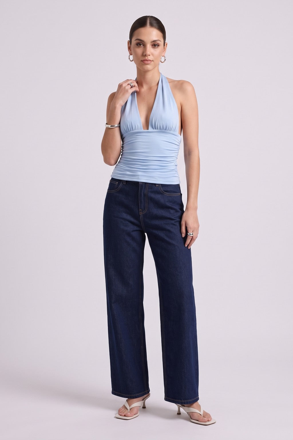 Top Tirantes Halter - Celeste