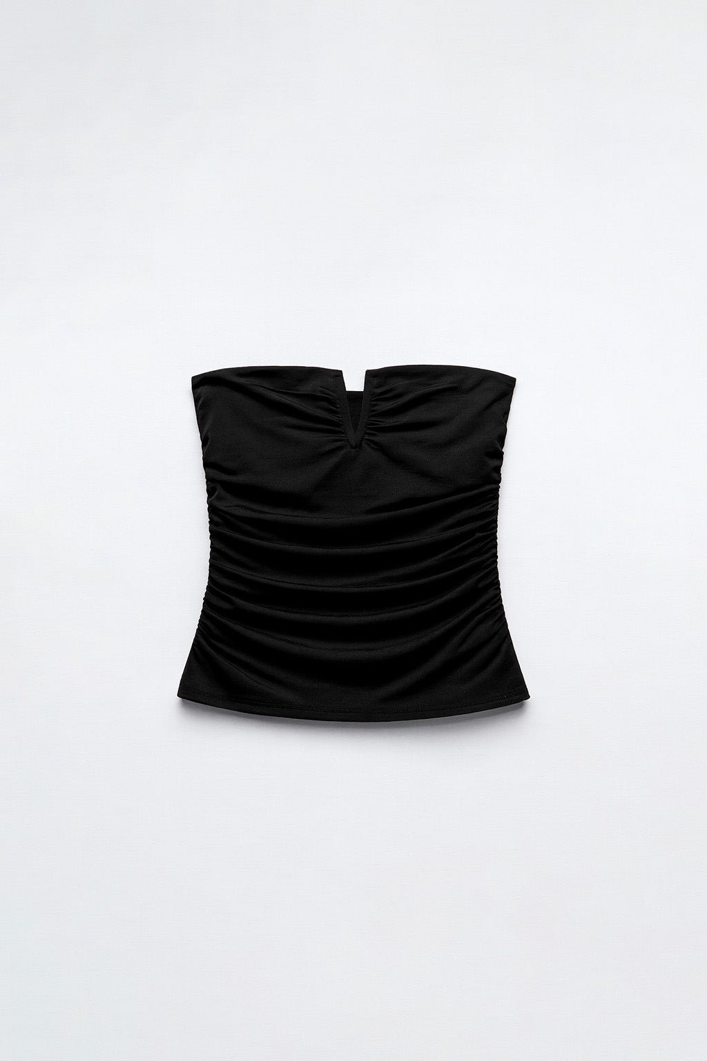 Top Strapless Escote V - Negro